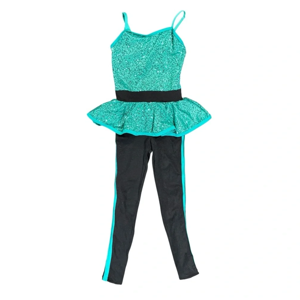 Weissman Showtime | Turn Down For What Two-Piece Green Black Dance Costume, MC